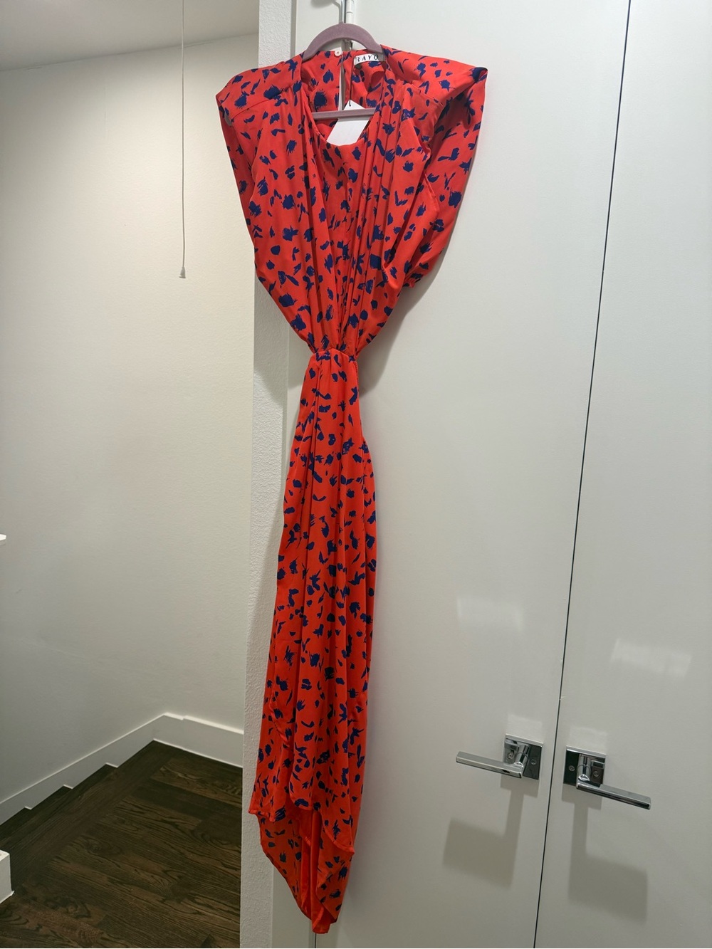 Rayo Red Floral-Print Women's Open Back Midi Dress